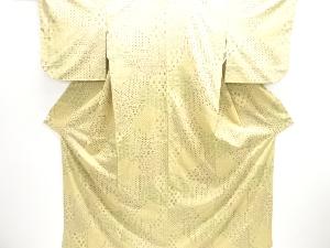 アンティーク　絣に古典柄織り出し手織り紬着物